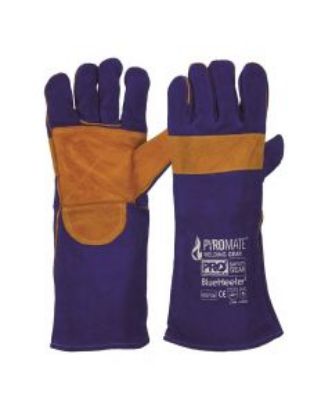 Picture of Pyromate Blue Heeler Blue and Gold Kevlar Welding Glove