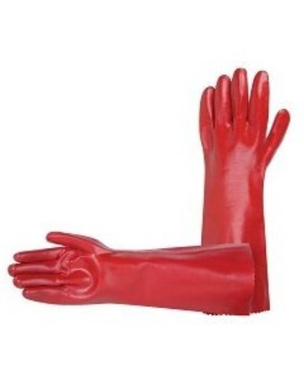 Picture of Single Dip Red PVC Glove 45cm