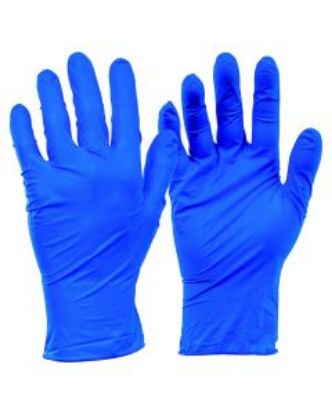 Picture of Blue Powder Free Disposable Nitrile Gloves  - Large