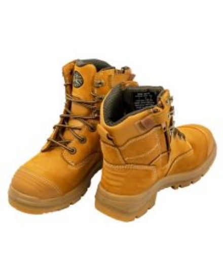 Picture of Premium Oliver AT Lace Up, Zip Sided, Mid Cut Safety Boot - Mens Wheat