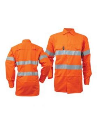 Picture of Lightweight Coolsafe Orange Reflective Shirt, Hoop Pattern Reflective Tape