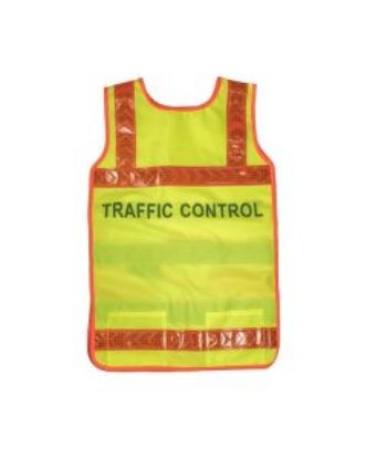 Picture of Hi-Vis Reflective Day/Night QLD Traffic Controller Vest Yellow Sizes S - 3XL