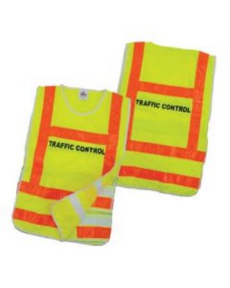 Picture of Hi-Vis Reflective Day/Night QLD Traffic Controller Vest Yellow 5XL