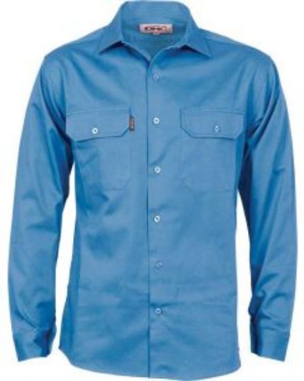 Picture of Long Sleeve Cotton Drill Shirt with Gusset Sleeves, DNC Work Wear