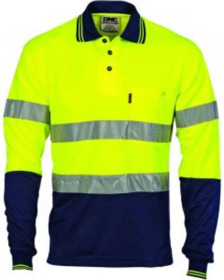 Picture of DNC Long Sleeve Hi-vis Cotton Back Day/Night Polo Shirt