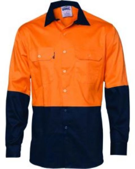 Picture of Hi-vis Long Sleeve Cool Breeze Vertical Vent Cotton Work Shirt