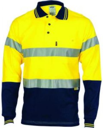 Picture of Hi-vis Long Sleeve Cool Breeze Cotton Polo Shirt