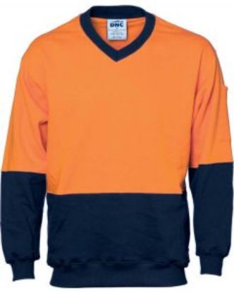 Picture of Hi Vis 2 Tone 100% Cotton V-Neck Sloppy Joe