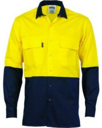 Picture of Long Sleeve Hi-vis 3 Way Cool Breeze Cotton Drill