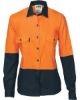 Picture of Ladies Long Sleeve Hi-vis 2 Tone Drill Shirt