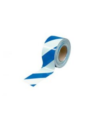 Picture of Extra Heavy Duty Barrier Tape - Blue/White Hazard