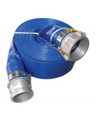 Picture of Blue PVC Layflat hose kit, 20m x 75 mm ID / 3" ID Fitted With Camlocks