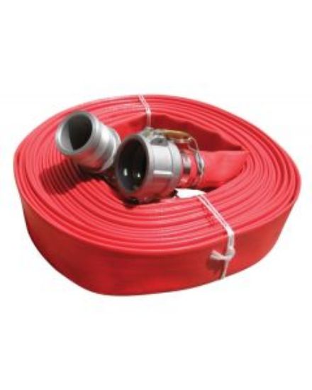 Picture of Red PVC Layflat hose kit, 20m x 100 mm ID / 4" ID Fitted With Camlocks