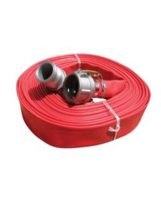 Picture of Red PVC Layflat hose kit, 20m x 150 mm ID / 6" ID Fitted With Camlocks