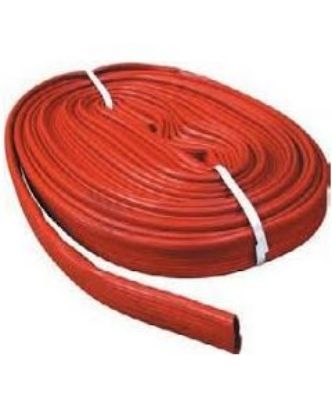 Picture of Red PVC Layflat hose, 38 mm ID / 1.5" ID. Sold In Custom Lengths By The Metre.