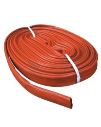 Picture of Red PVC Layflat hose, 50 mm ID / 2" ID. Sold In Custom Lengths By The Metre.