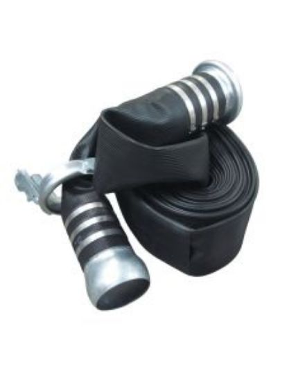 Picture of Black Rubber Layflat Hose Kit, 20m X 150 Mm ID / 6" ID Fitted With Bauer Fittings