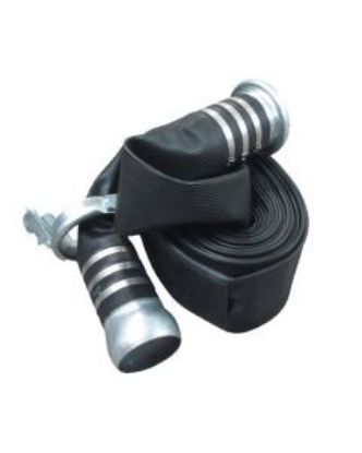 Picture of Black Rubber Layflat Hose Kit, 20m X 200 Mm ID / 8" ID Fitted With Bauer Fittings