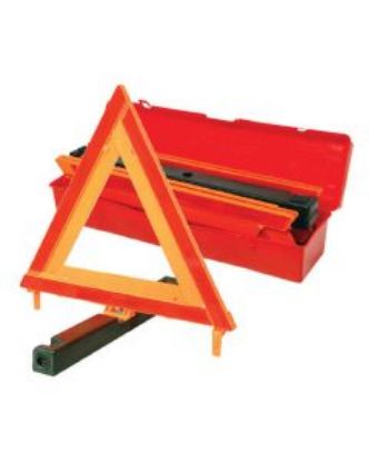 Picture of Red Truck Breakdown Reflective Triangles with Weighted Base