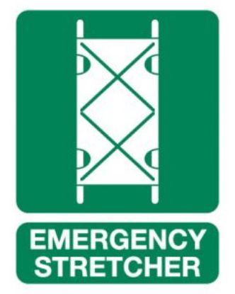 Picture of First Aid Sign - Emergency Stretcher 600 x 450mm Poly