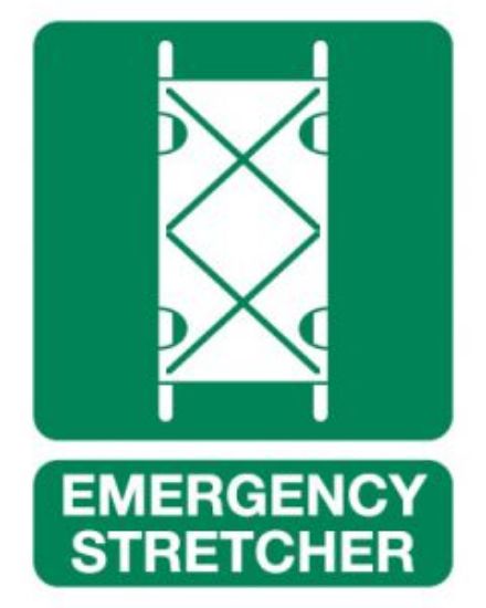 Picture of First Aid Sign - Emergency Stretcher 600 x 450mm Poly