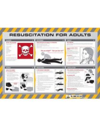 Picture of Sign Poster - Resuscitation For Adults 600 x 320mm