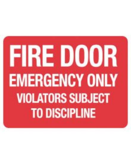 Picture of Fire Sign - Fire Door Emergency Only 225 x 300mm Poly