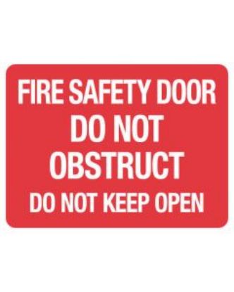 Picture of Fire Sign - Fire Safety Door 225 x 300 mm Poly