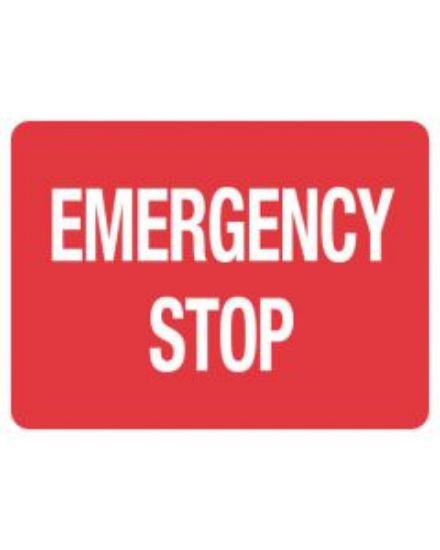 Picture of Fire Sign - Emergency Stop 225 x 300 mm Poly