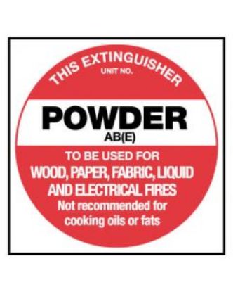 Picture of This Extinguisher Powder ABE Fire Safety Sign Placard 150 x 150mm