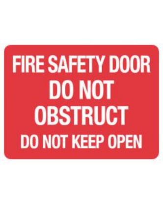 Picture of Fire Sign - Fire Safety Door 300 x 225 mm SA