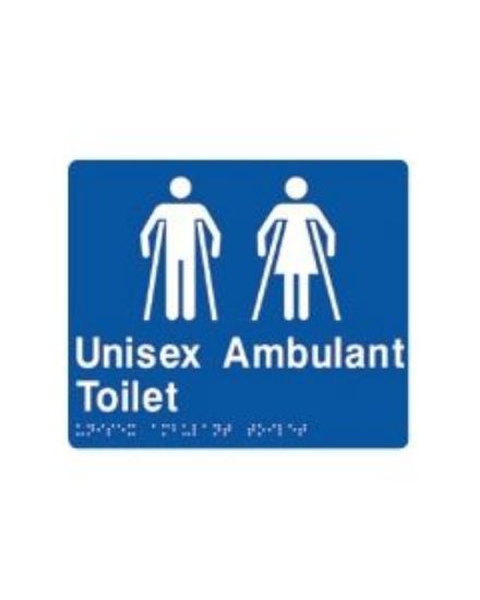 Picture of Unisex Ambulant Toilet - Braille Door Sign 180 x 210 mm