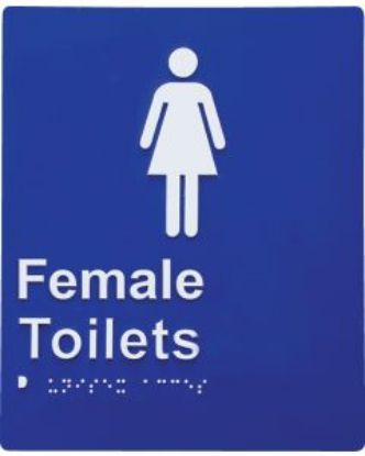 Picture of Door Braille Sign - Female Toilet (Blue)