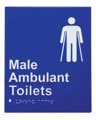 Picture of Door Braille Sign - Male Ambulant Toilet (Blue)