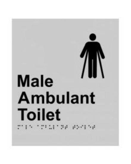 Picture of Male Ambulant Toilet Sign, Braille 180 x 220mm