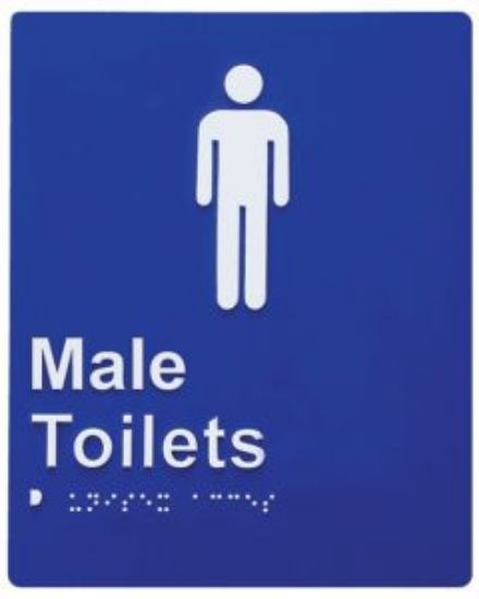 Picture of Door Braille Sign - Male Toilet (Blue)
