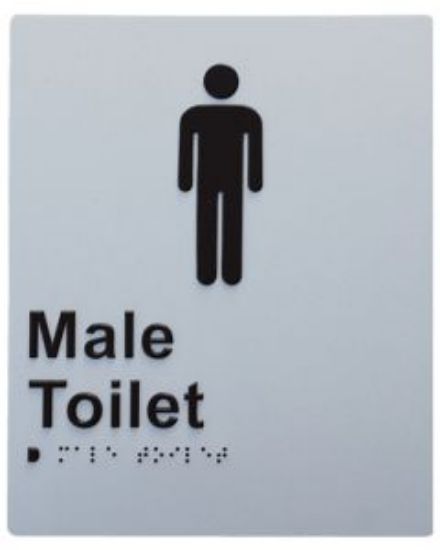 Picture of Door Braille Sign - Male Toilet (Silver)