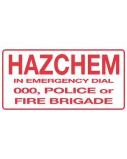 Picture of Hazchem In Emergency Dial 000