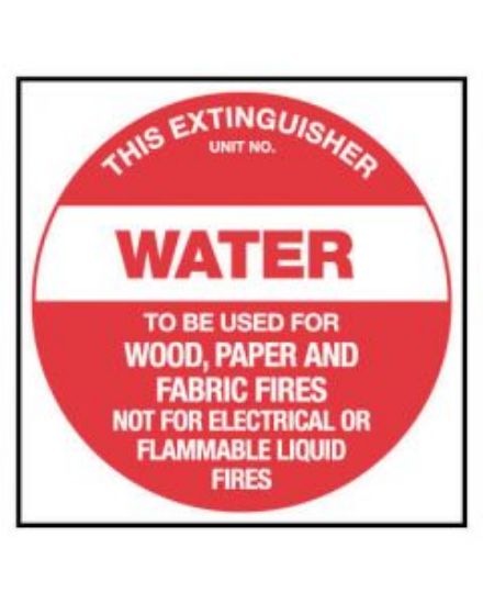 Picture of  This Extinguisher - Water, Fire Emergency Placard