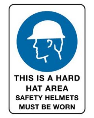 Picture of Mandatory Sign - This Is A Hard Hat Area 600 x 450 mm Poly