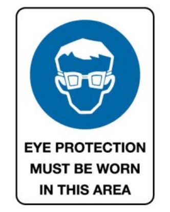 Picture of Mandatory Sign - Eye Protection Must Be Worn 600 x 450 mm Poly