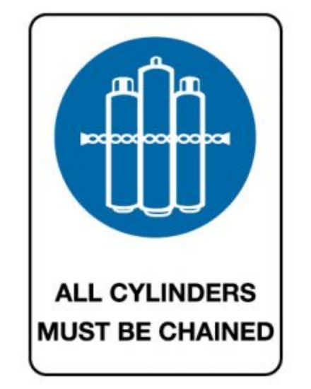 Picture of All Cylinders Must Be Chained 600 x 450mm Mandatory Sign