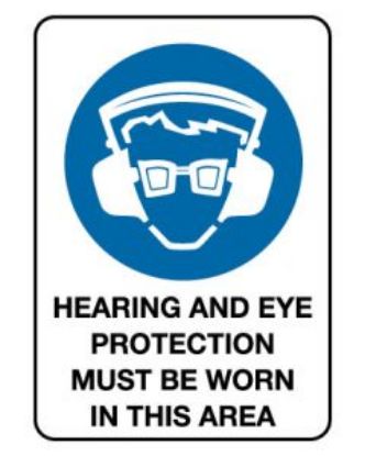 Picture of Mandatory Sign - Hearing And Eye Protection 600 x 450 mm Poly