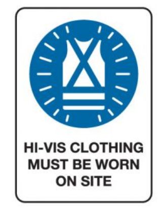 Picture of Mandatory Sign - Hi-Vis Clothing Must Be Worn 600 x 450 mm Poly