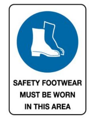 Picture of Mandatory Sign - Safety Footwear Must Be Worn In This Area 600 x 450 mm Poly