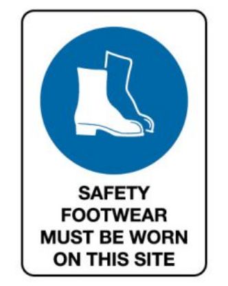Picture of Mandatory Sign - Safety Footwear Must Be Worn On This Site 600 x 450 mm Poly