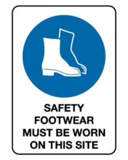 Picture of Mandatory Sign - Safety Footwear Must Be Worn On This Site 600 x 450 mm Poly