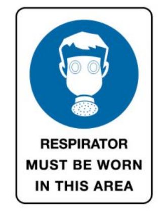 Picture of Mandatory Sign - Respirator Must Be Worn 600 x 450 mm Poly
