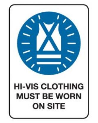 Picture of Mandatory Sign - Hi-Vis Clothing Must Be Worn 600 x 450 mm Coreflute