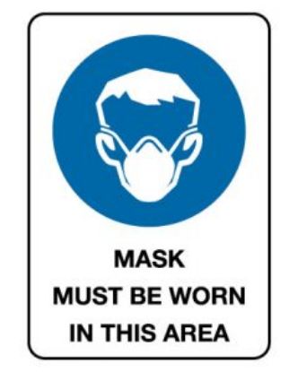 Picture of Mandatory Sign - Mask Must Be Worn In This Area 600 x 450 mm Poly
